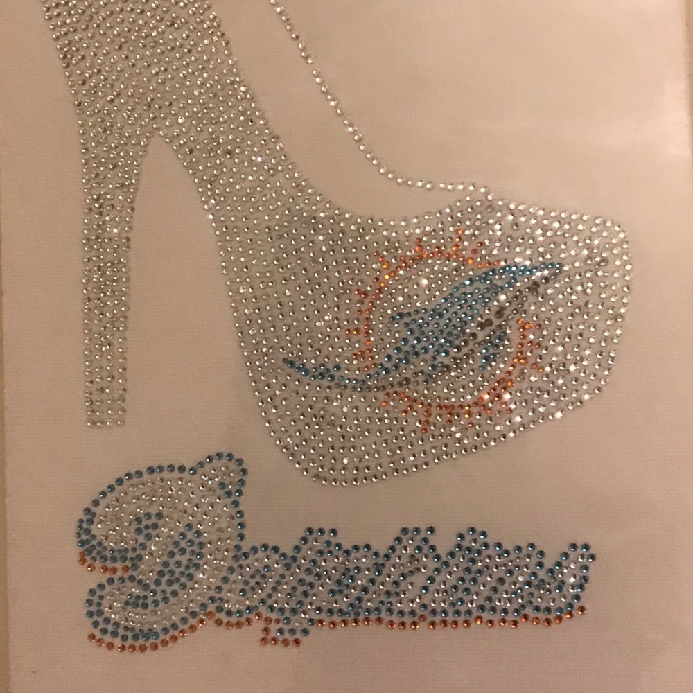 Miami Dolphins Rhinestone High Heel Transfer